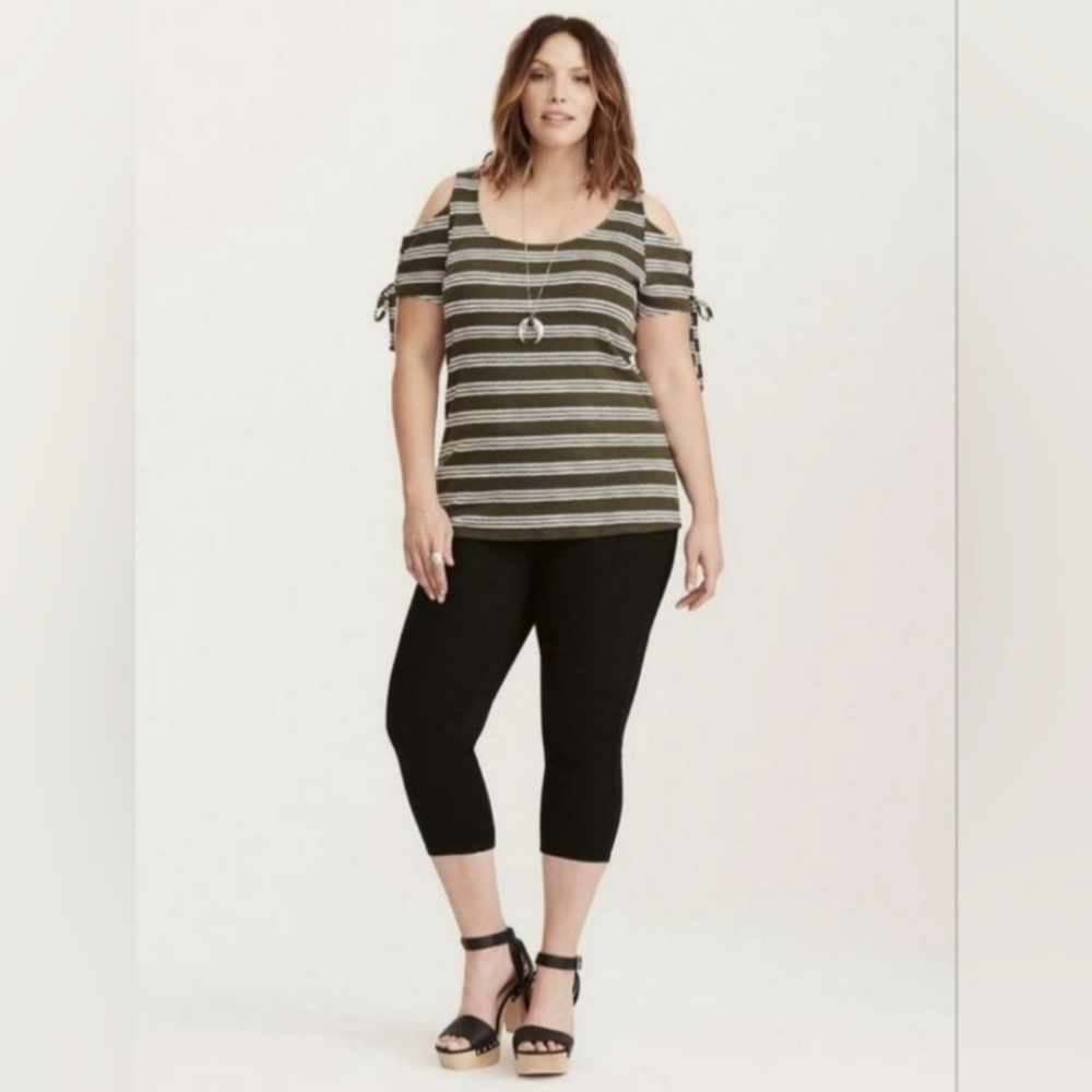 Torrid Lace Up Cold Shoulder Tee
